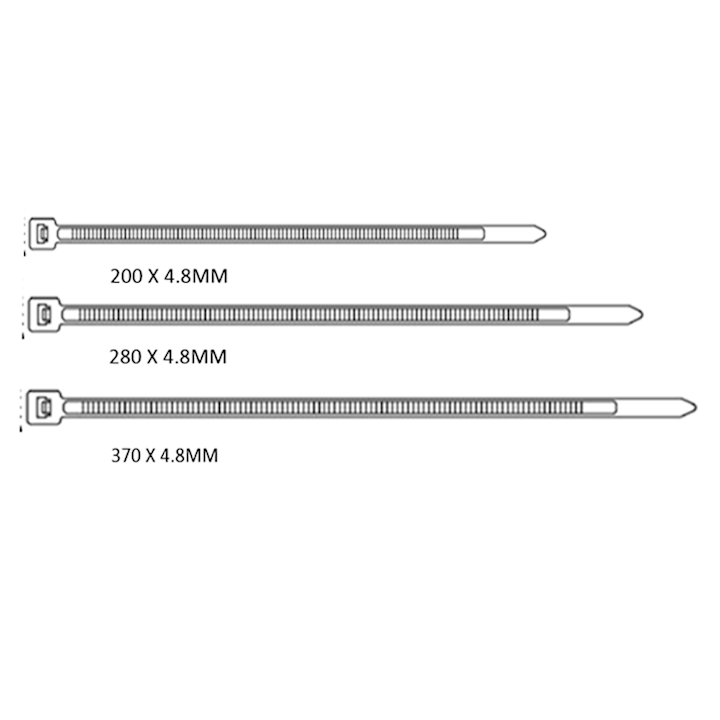 Assorted Medium-Large Cable Ties - 900pcs (AB.600)